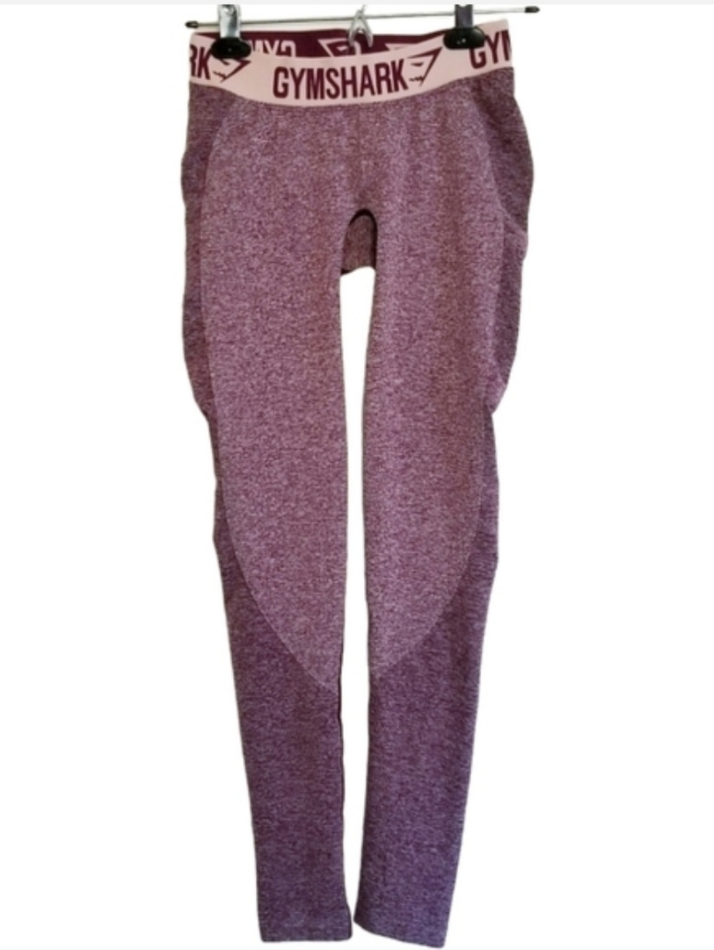 Gymshark Flex Leggings Marled Dark Red Seamless Leggings with Branded Waistband